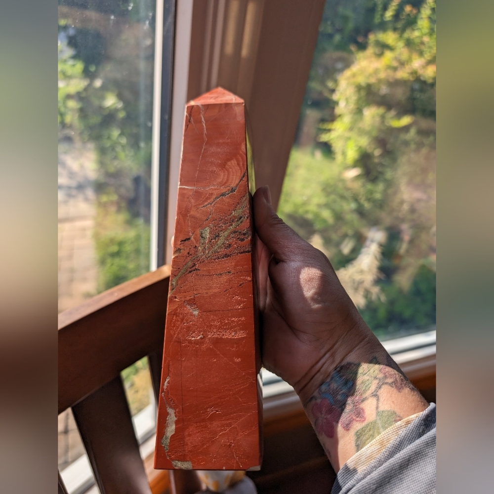 Huge Red Jasper Tower with Iron Ore Inclusions